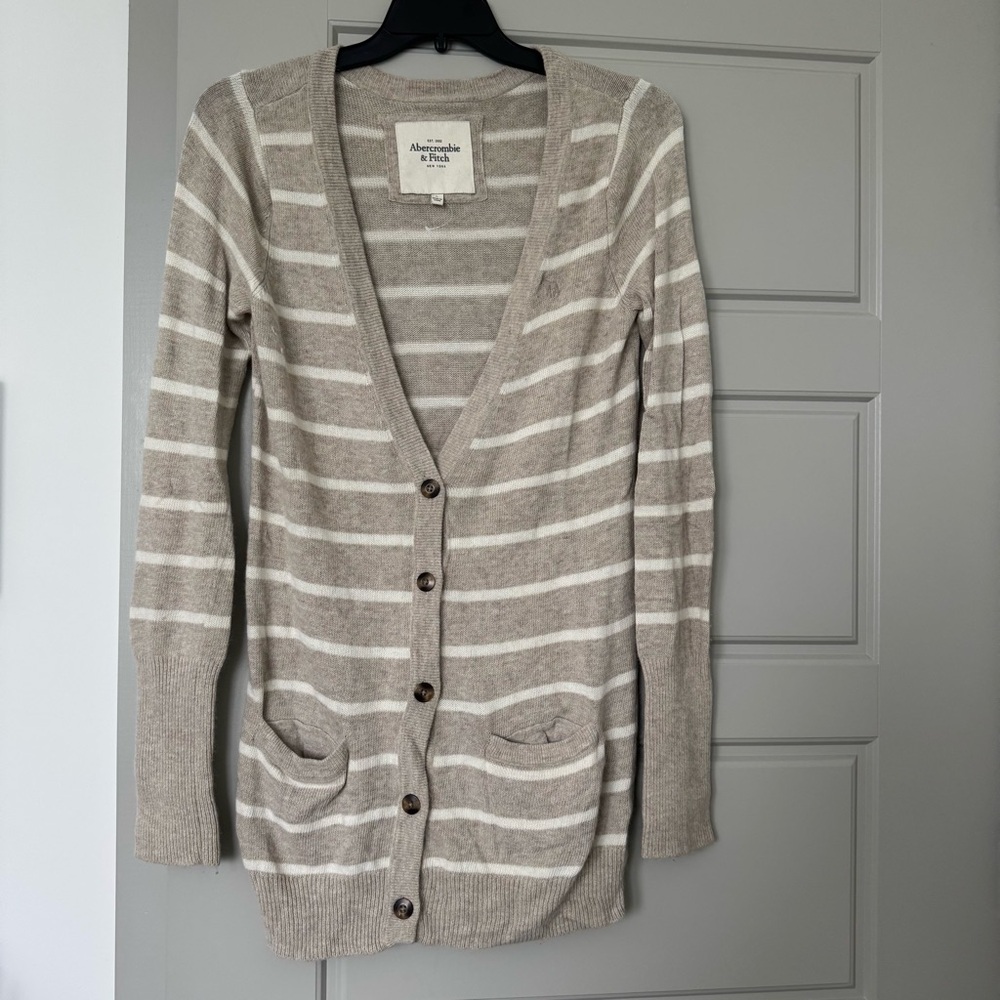A&F Striped Cardigan Sweater - SIZE L